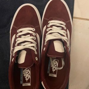 Brand new red lace up vans .